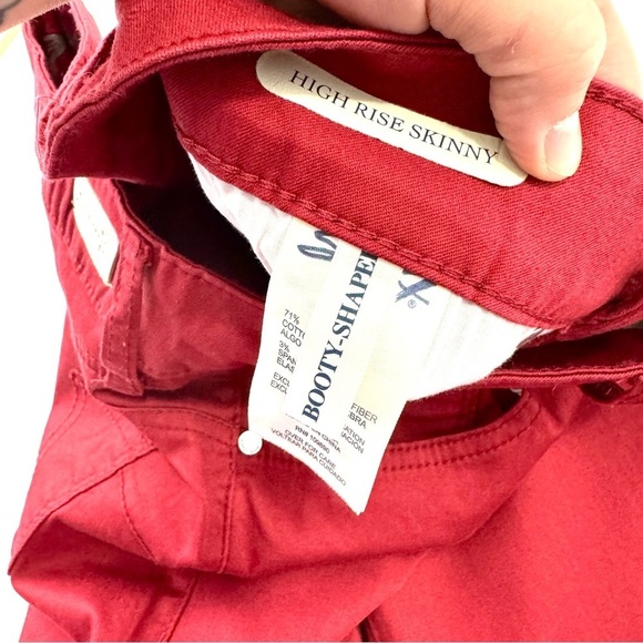 SEVEN 7 WOMENS SZ 4 RED HIGH RISE SKINNY JEANS STRETCH CONTOURING BOOTY SHAPING - Picture 7 of 12